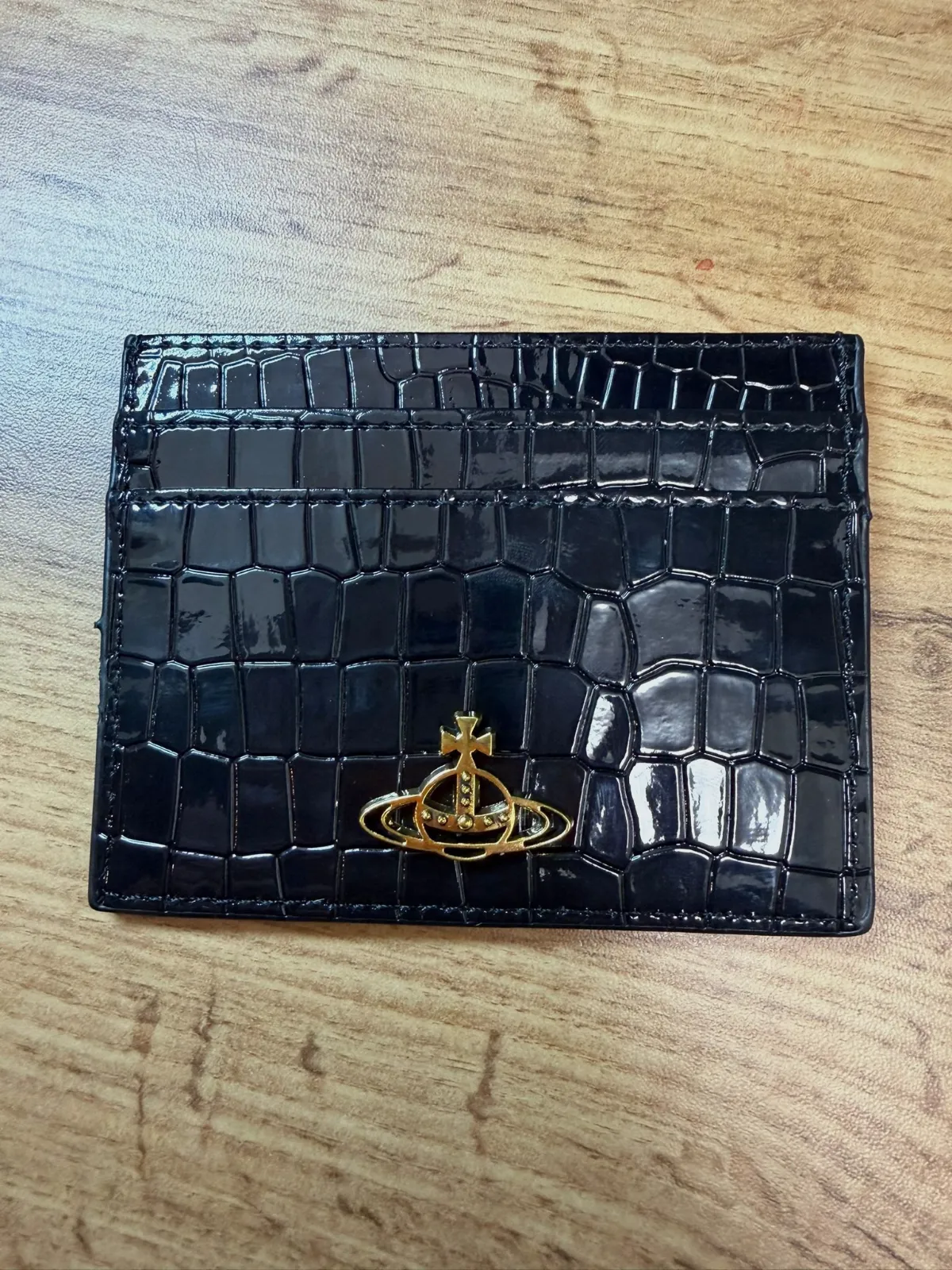 Porte-cartes Vivienne Westwood effet crocodile noir – Vivienne Westwood – taille Taille unique 3