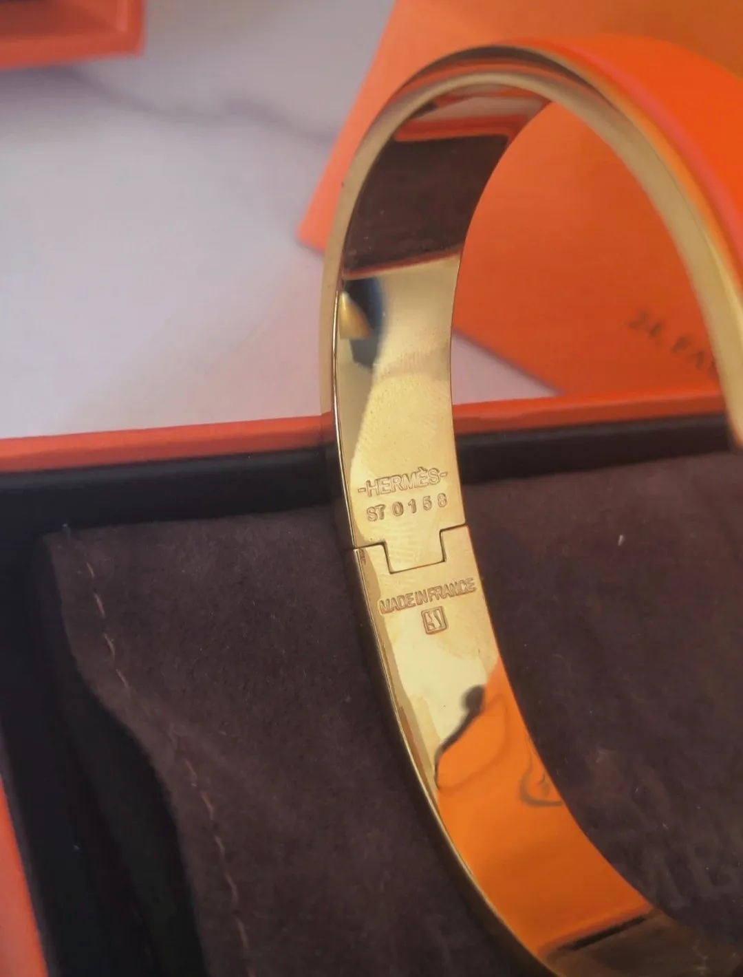 Bracelet Hermès Clic H GM orange or – Hermès – taille Taille unique 3