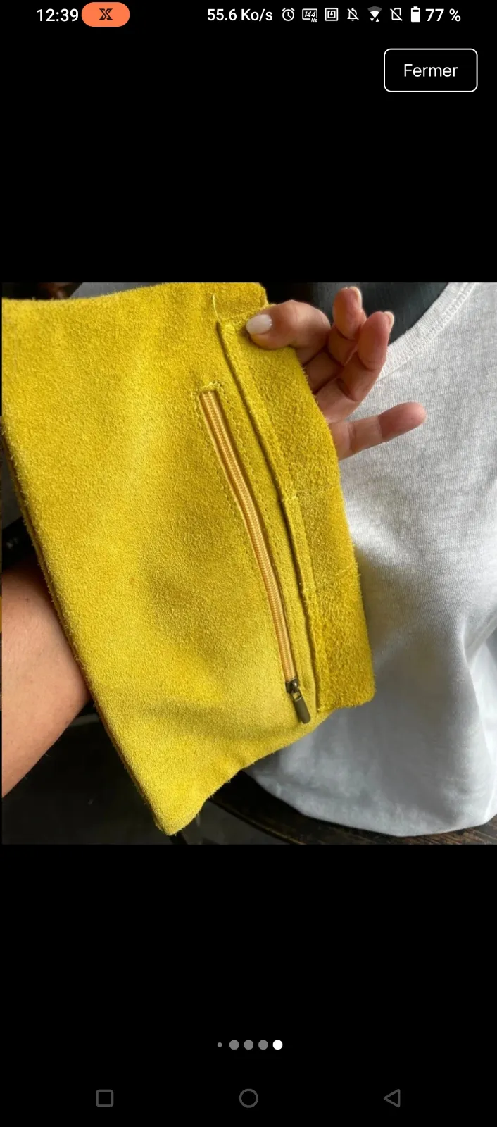 Sac bandoulière cuir jaune moutarde 9