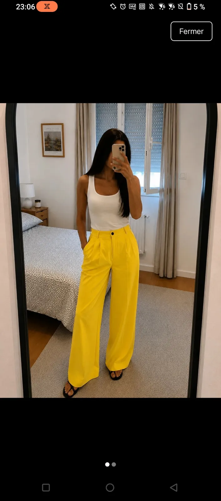 Pantalon large jaune vif 3