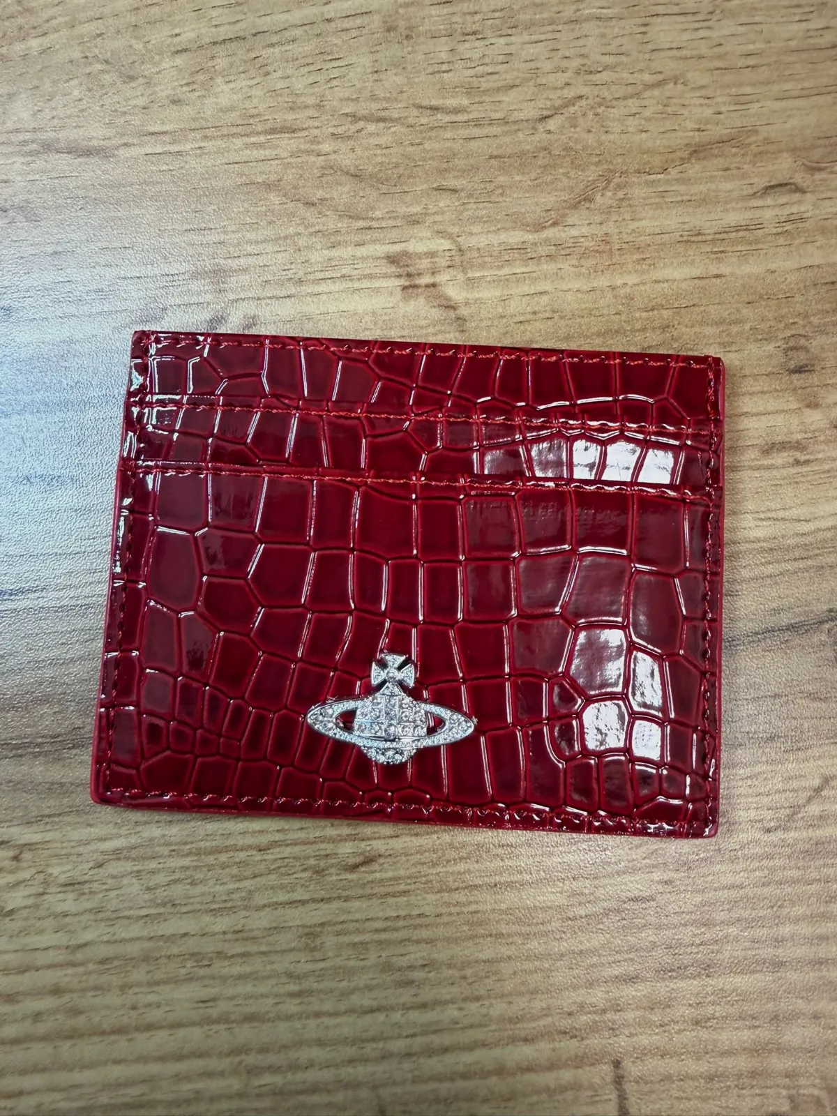 Porte-cartes Vivienne Westwood effet crocodile rouge – Vivienne Westwood – taille Taille unique 3