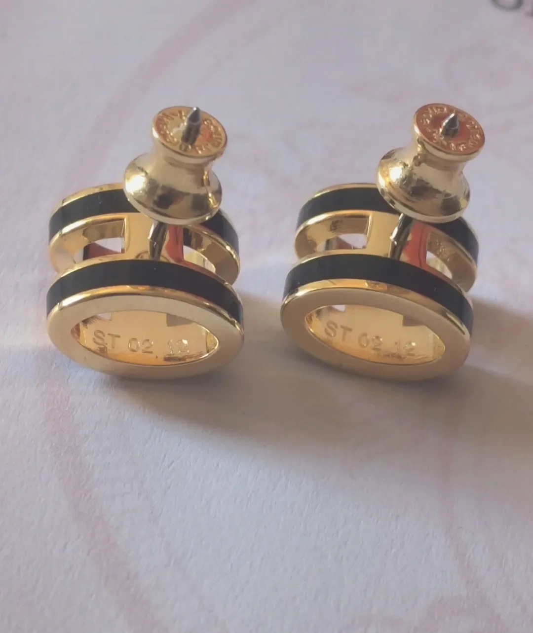 Boucles d'oreilles Hermès H dorées Pop H 7