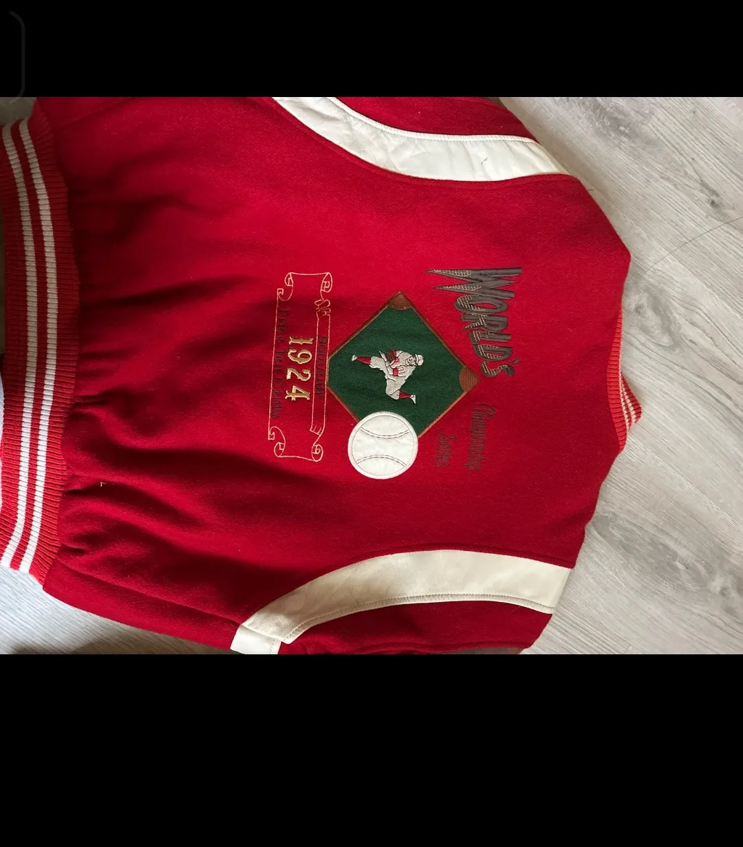 Blouson teddy rouge et marron vintage 4