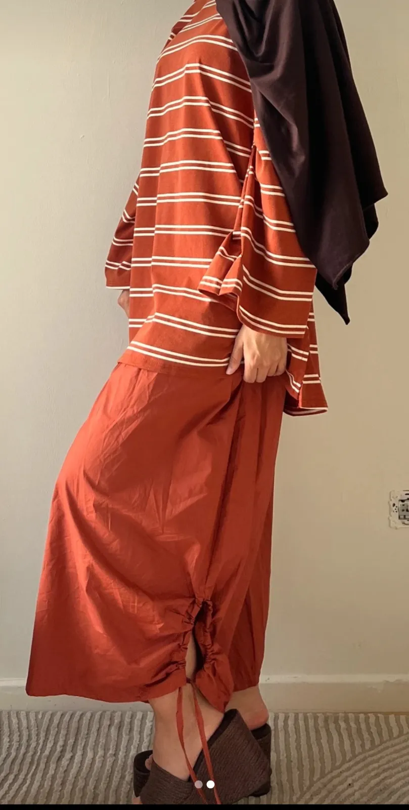 Chemise rayée rouge et blanc oversize 2