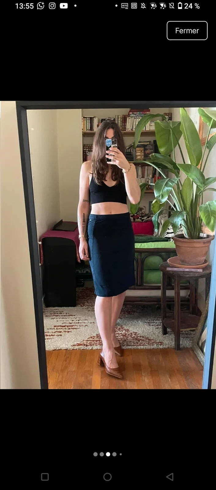 Jupe midi bleu marine taille M 3