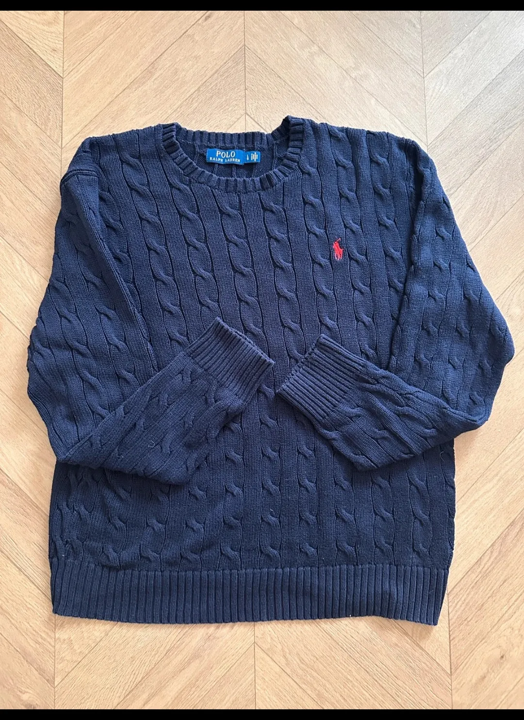 Pull Polo Ralph Lauren bleu marine torsadé