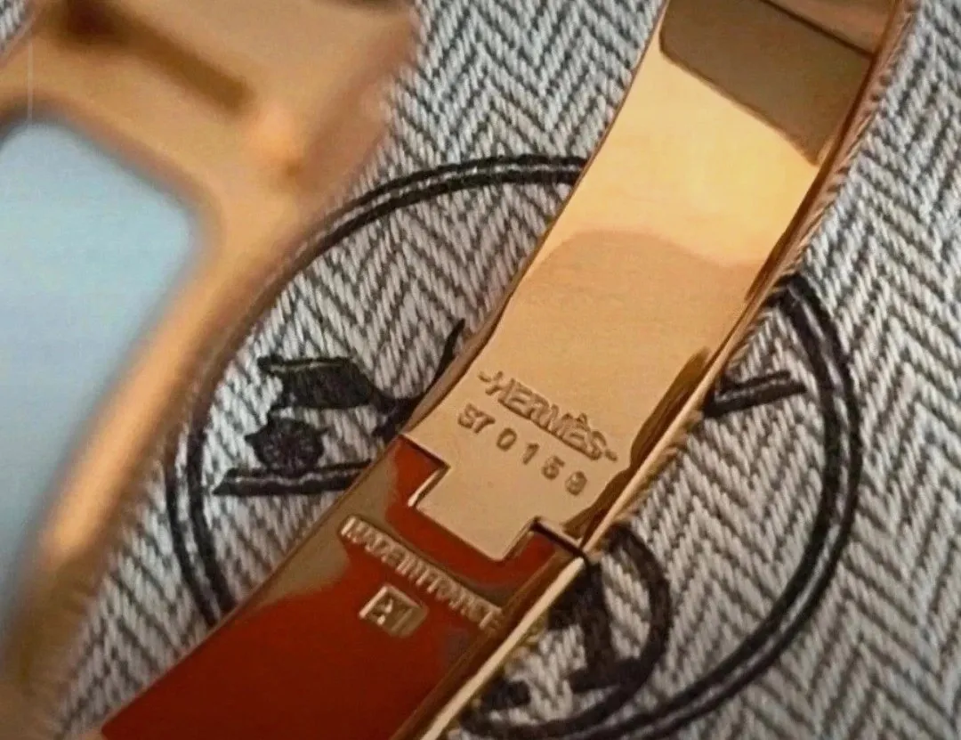 Bracelet Hermès Clic H émail blanc doré PM – Hermès – taille Taille unique 8