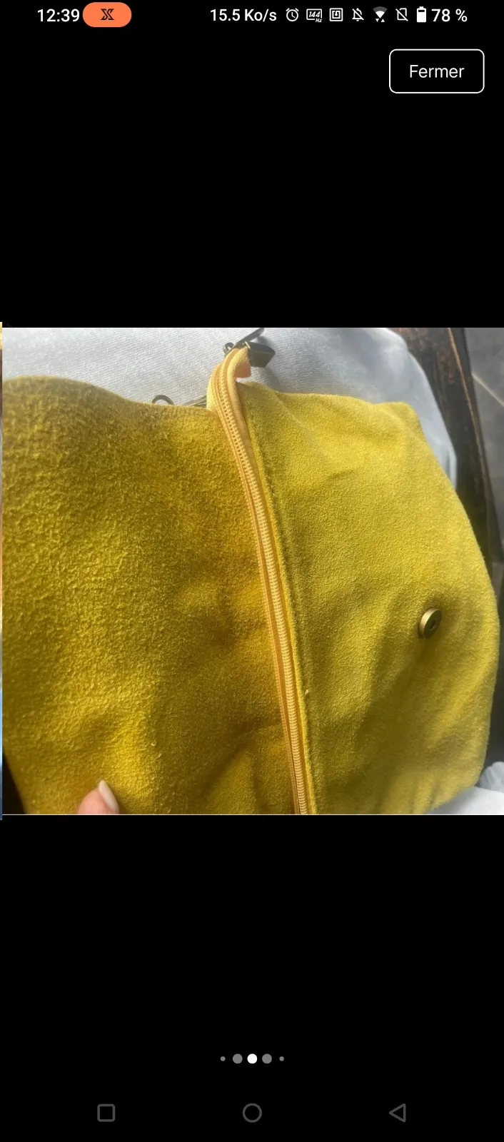 Sac bandoulière cuir jaune moutarde 4