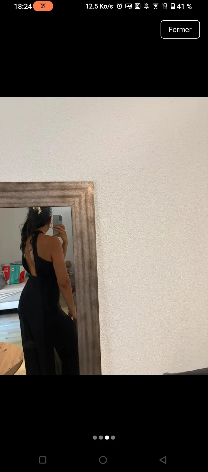 Robe longue noire dos nu élégante 2