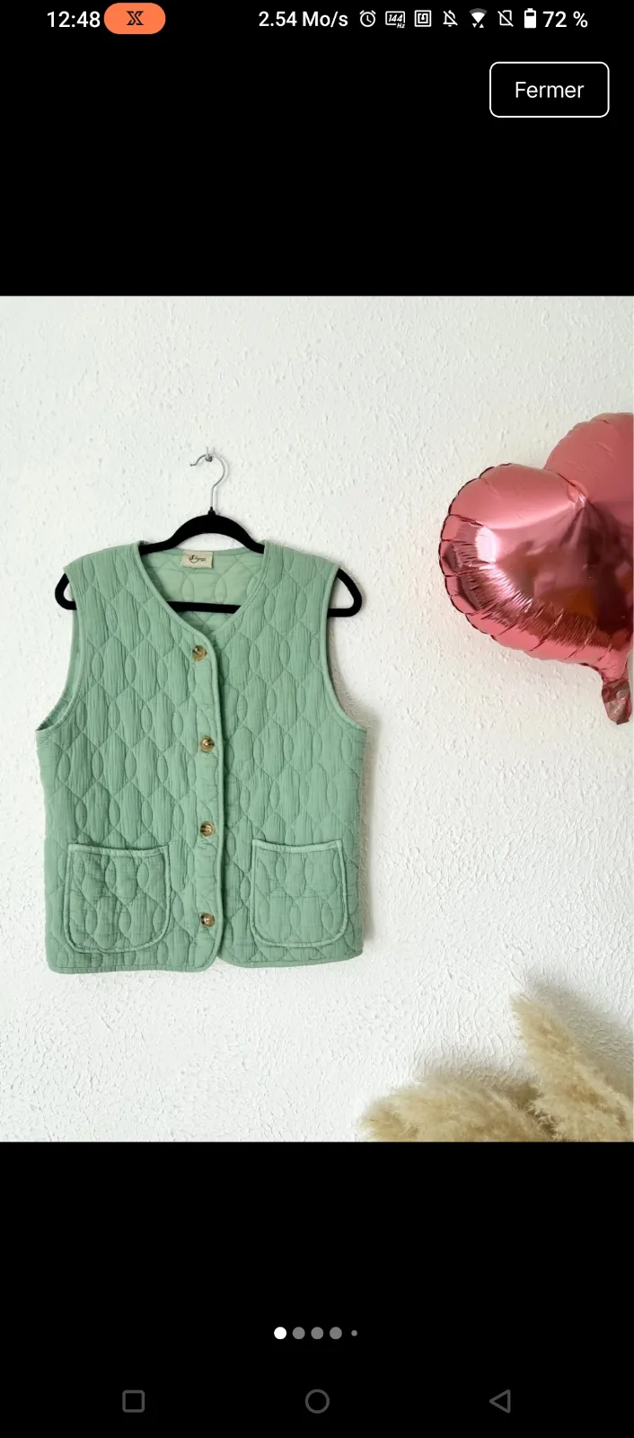 Gilet matelassé vert d'eau sans manches 8