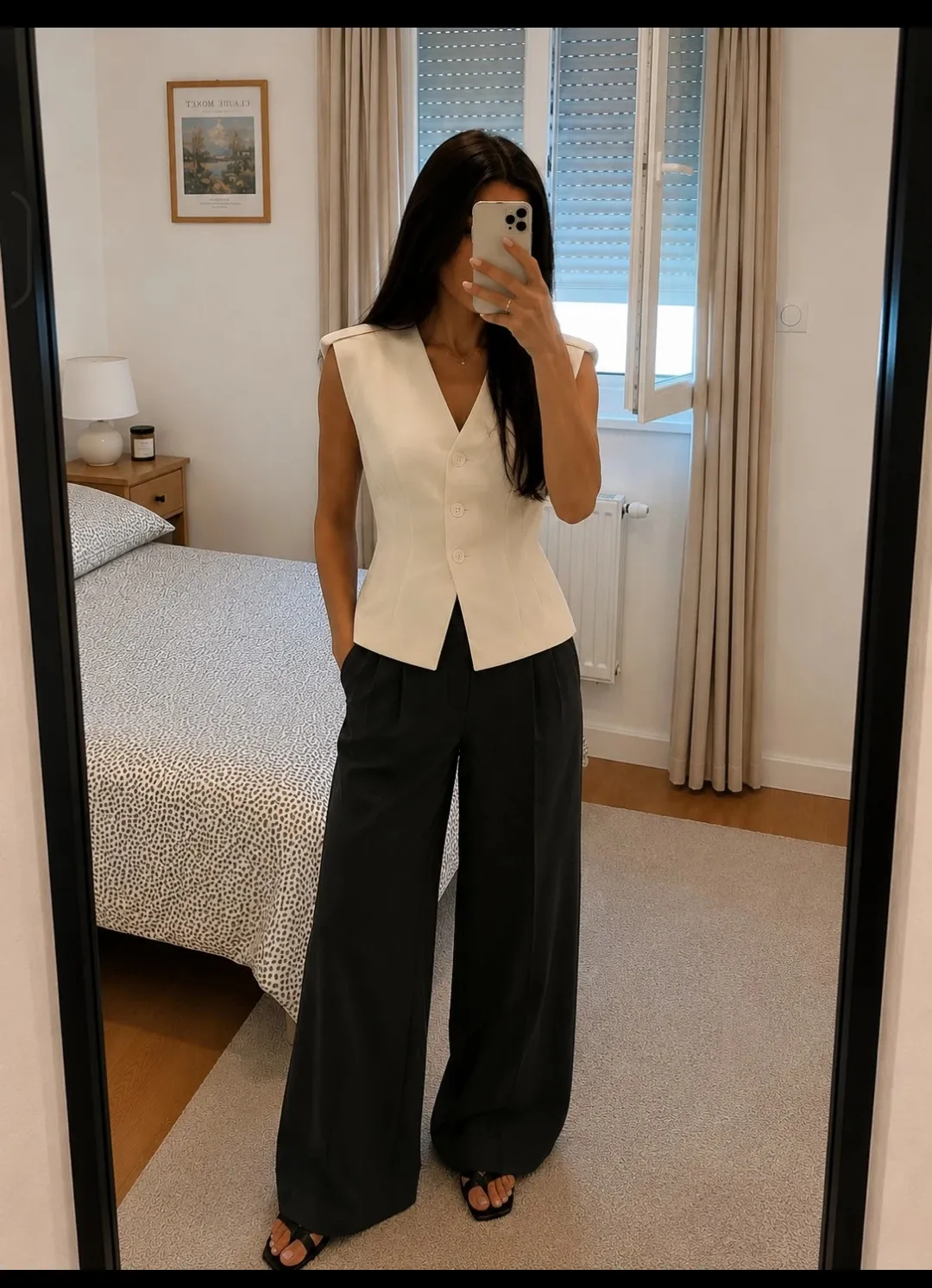 Gilet blanc sans manches femme