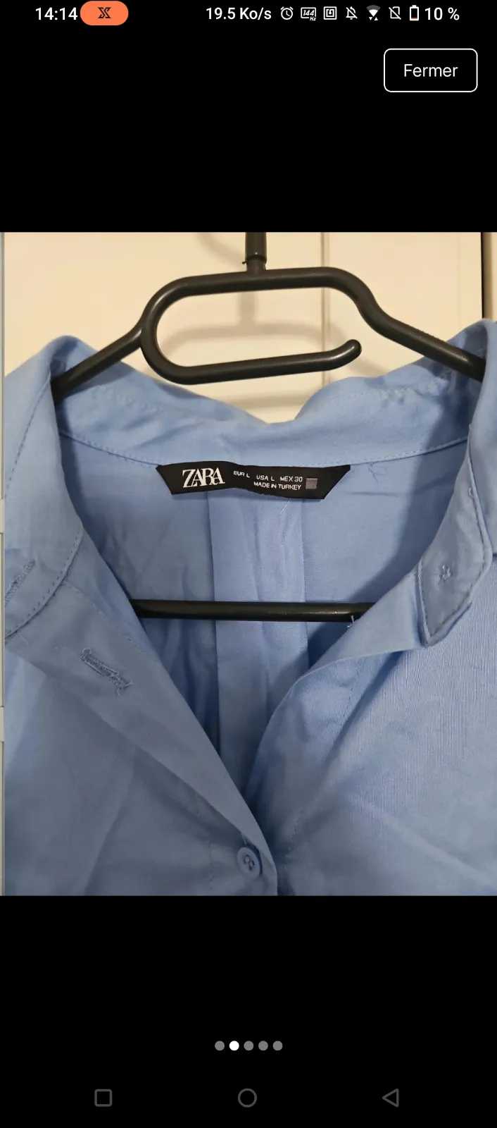 Chemise oversize bleu ciel 2