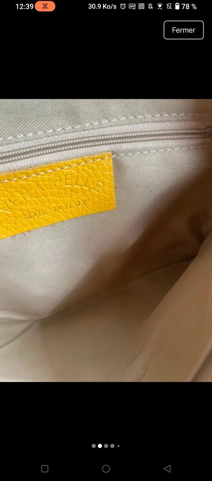 Sac bandoulière cuir jaune moutarde 2