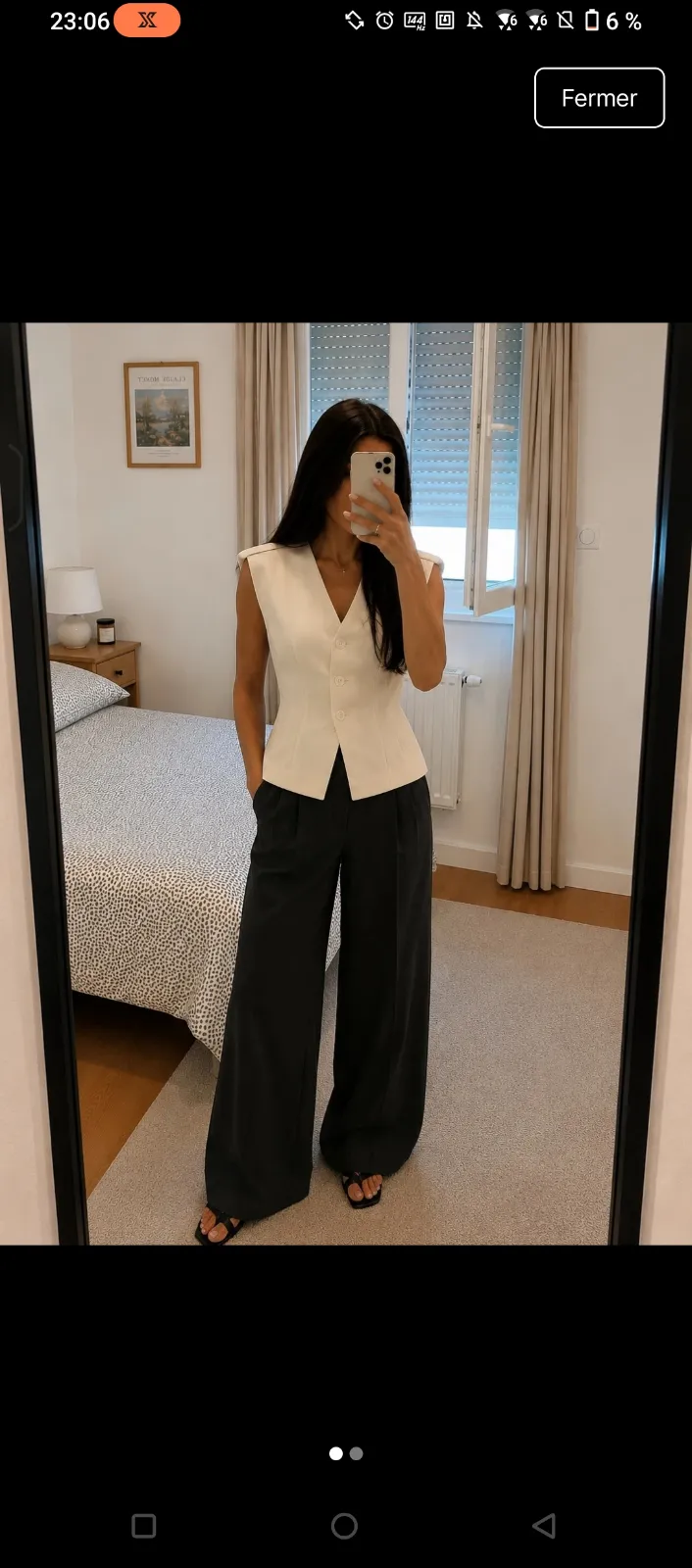 Gilet blanc sans manches femme 3