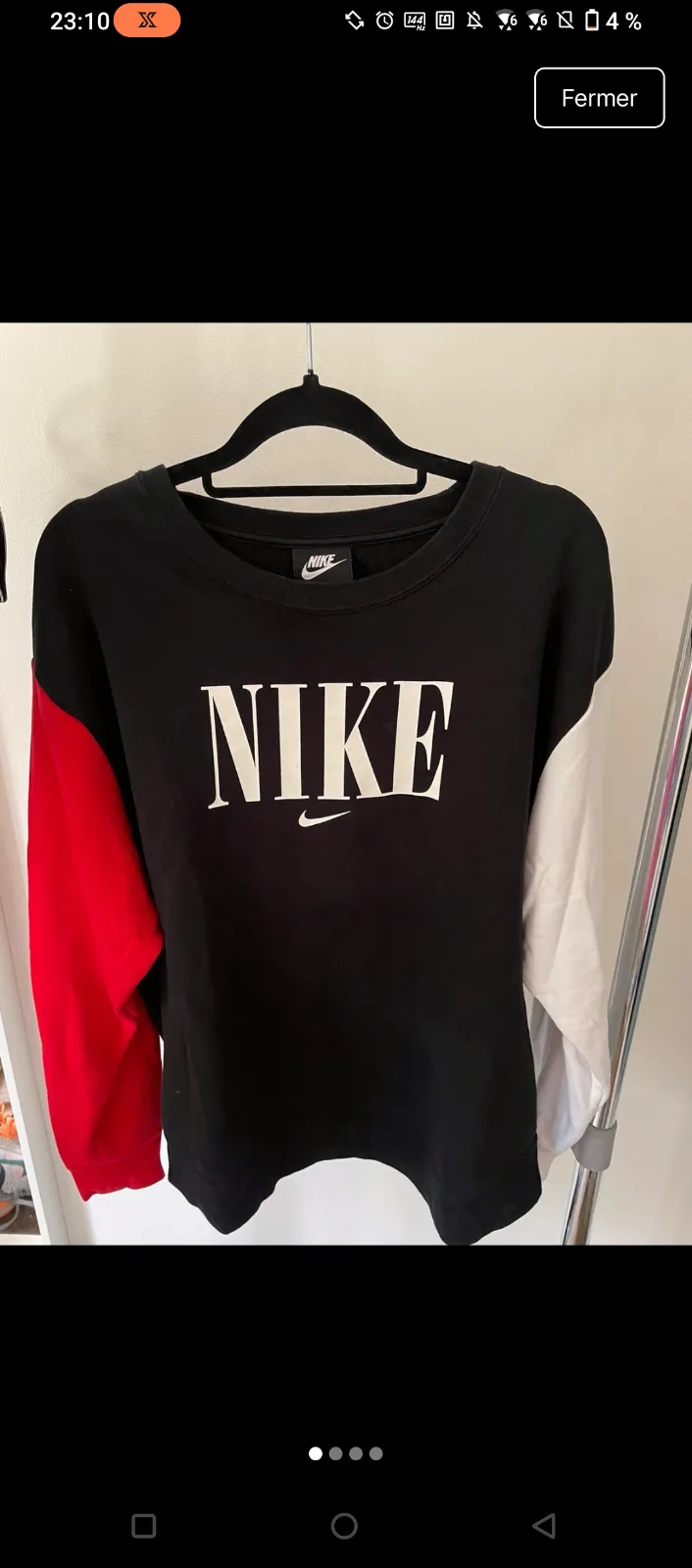 Nike T-shirt noir manches colorées 3