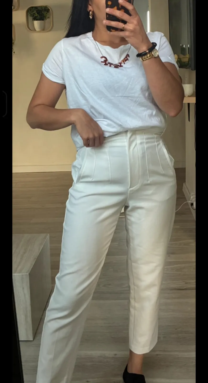 White Cotton T-Shirt Basic Tee 2