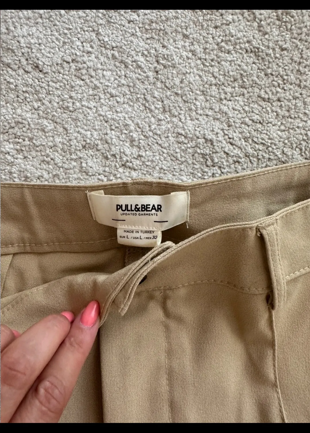 Pantalon taille haute beige écru 3