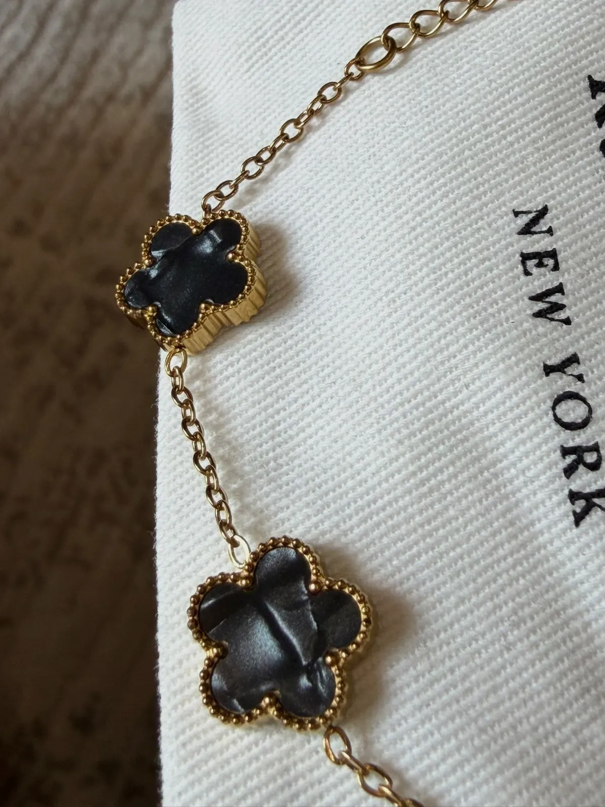 Collier Kate Spade doré trèfles noirs – Kate Spade – taille Taille unique 5