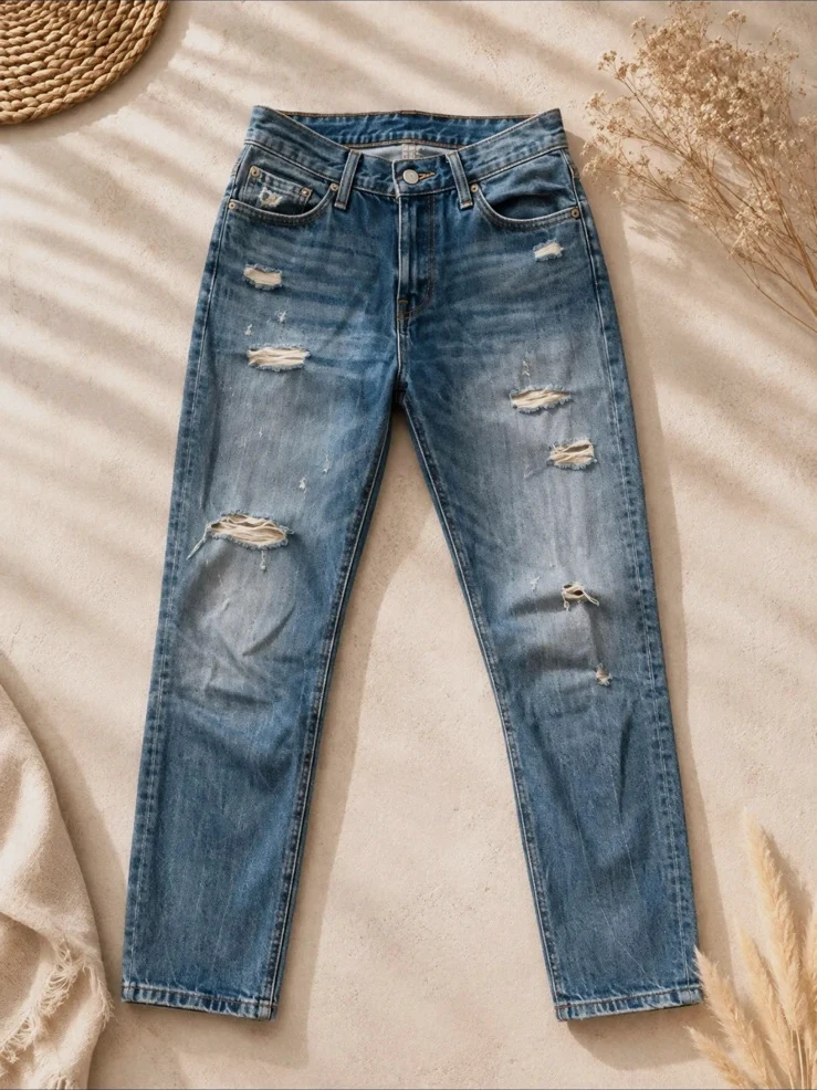 👖 Levi’s 501 CT – Jean femme W26 L32 – Destroy / Denim bleu – Levi's – taille EU 36