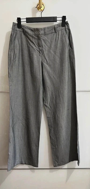 Pantalon Caroll 7|8 fluide jambe large bambou gris T36