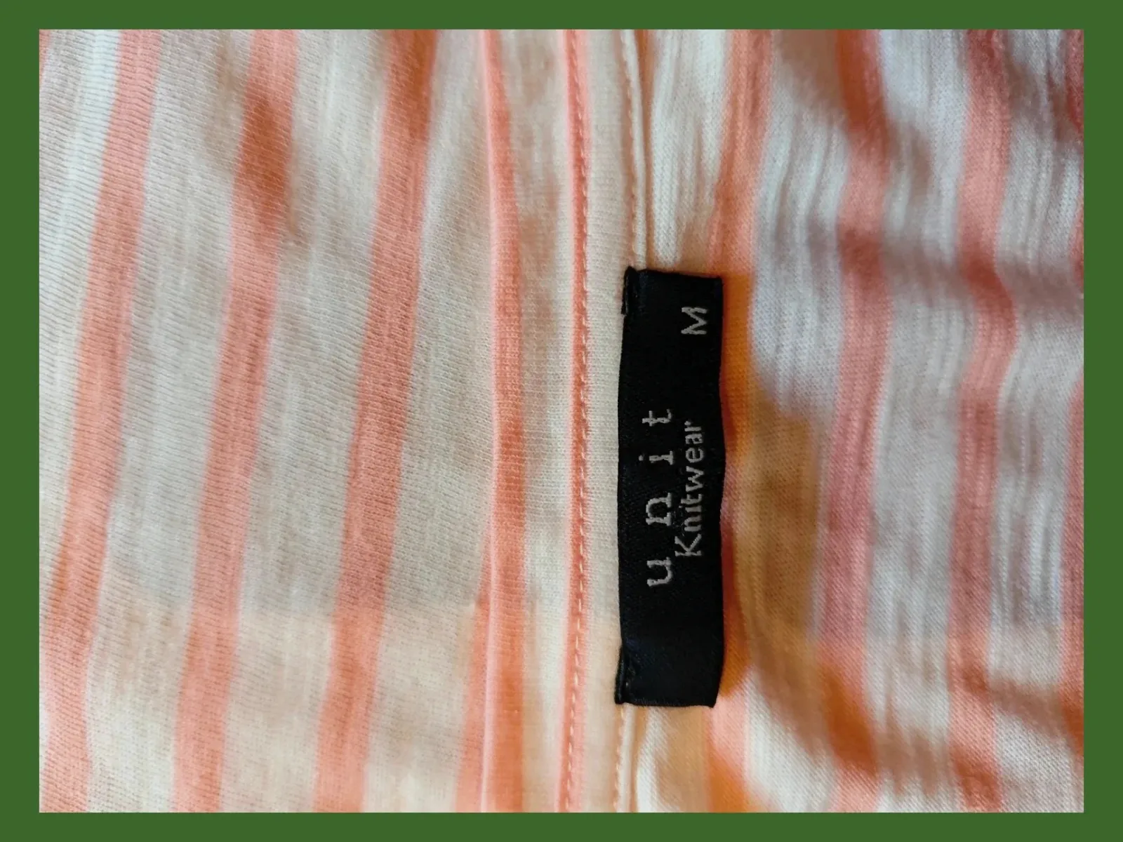 🌺 Cómoda camiseta de algodón a rayas blancas y naranja pastel – Unit – taille M / 38 / 10 5
