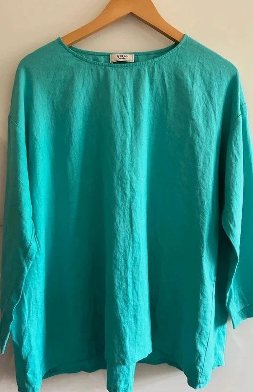Pull Weill Taille XL 100% lin coupe ample oversize