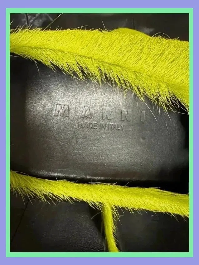 Mules Marni Long Haircalf Fussbett Sabot Light Lime Green núm.44 😍 – Marni – taille 44 5