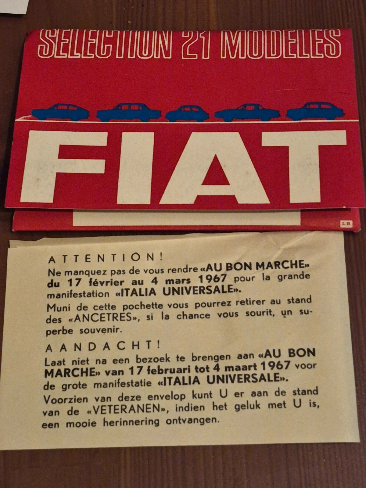 Automobilia FIAT 1967 : Catalogue 21 Modèles & Invitation Exposition