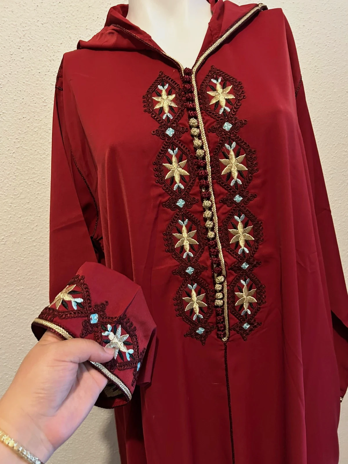 Jellaba crêpe rose