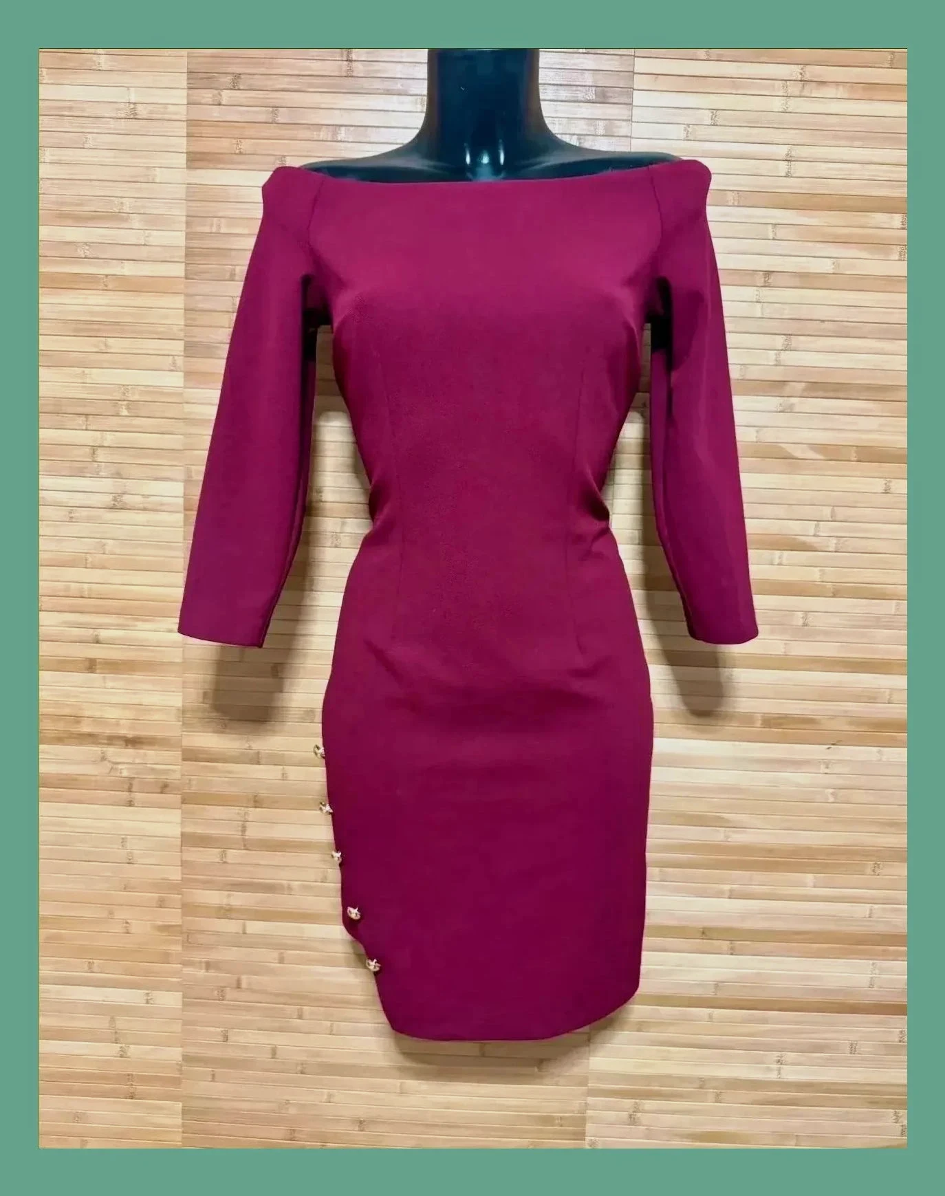 Elegante vestido burdeos de Carlo pascual , talla 38 , elástico 😍