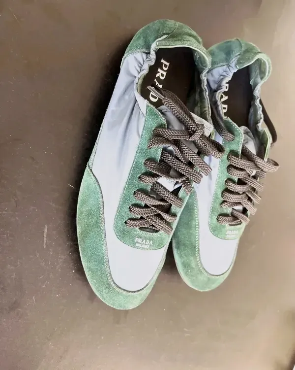 Baskets Prada vertes et grises – Prada – gris et vert 3