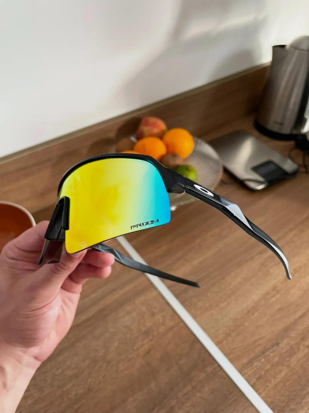 Lunettes de soleil sport miroir jaune – Oakley – jaune/bleu dégradé 3