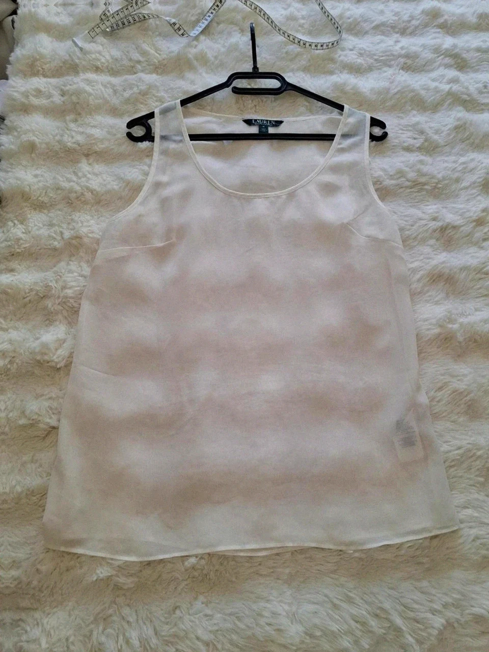 Débardeur fluide écru / blanc cassé Lauren Ralph Lauren - Taille M