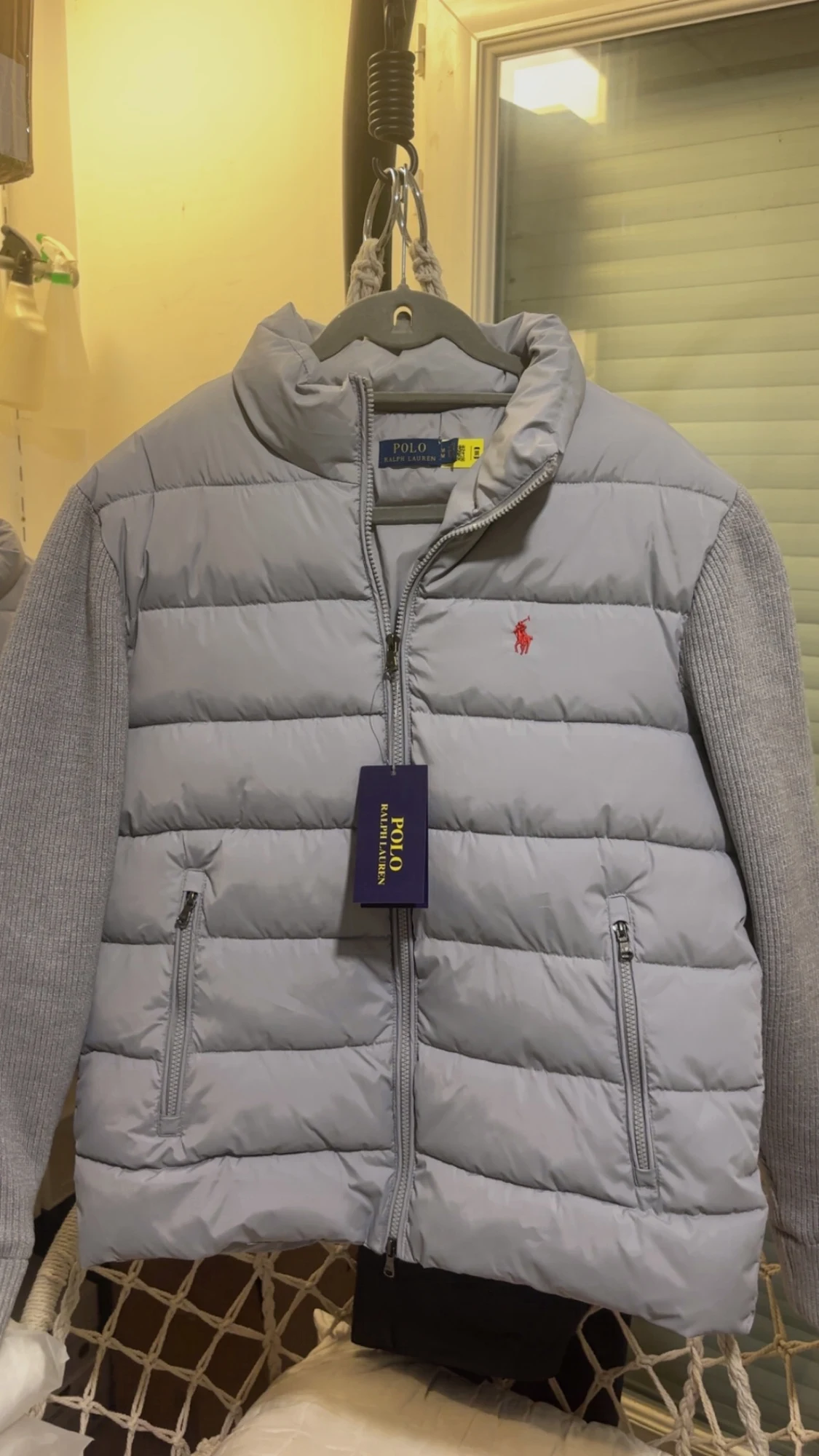Doudoune hybride Polo Ralph Lauren gris clair