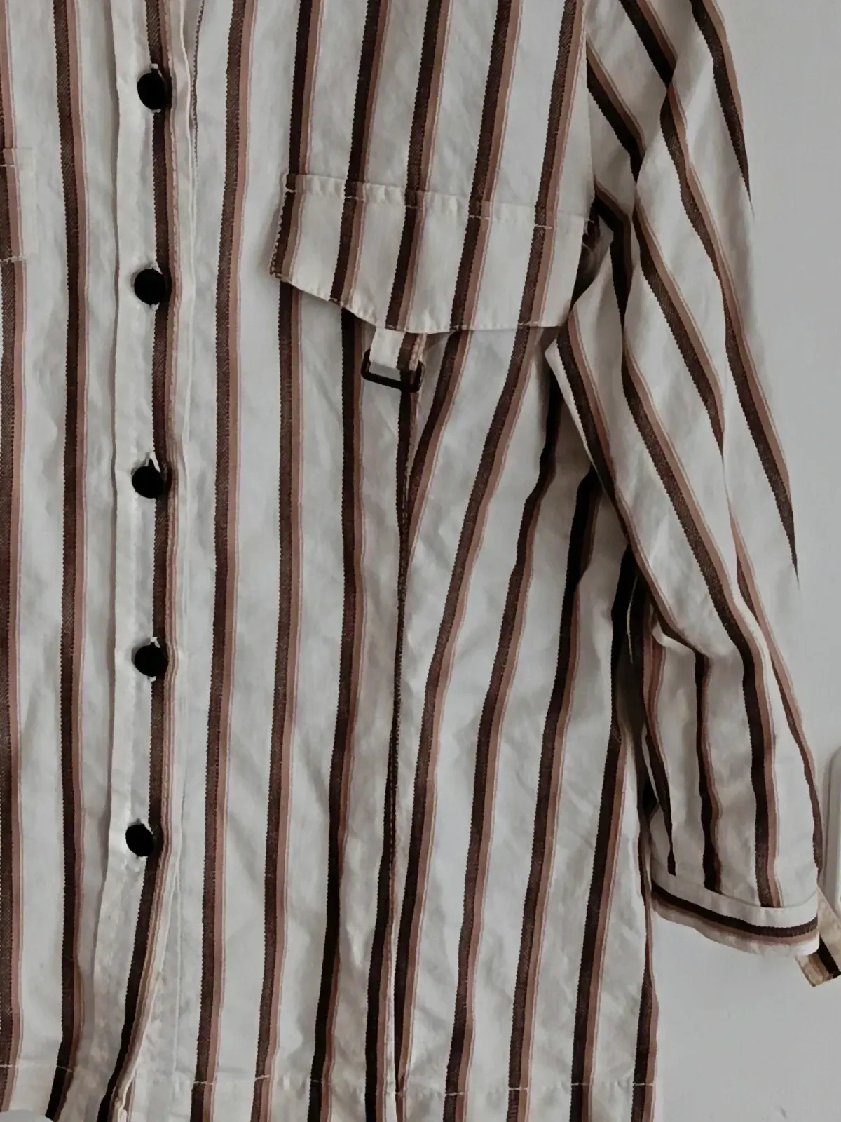 Sobrecamisa de Lino Elisa Rivero - Estilo Sahariana a Rayas🔥🔥 – ELISA RIVERO – taille XL / 42 / 14 3