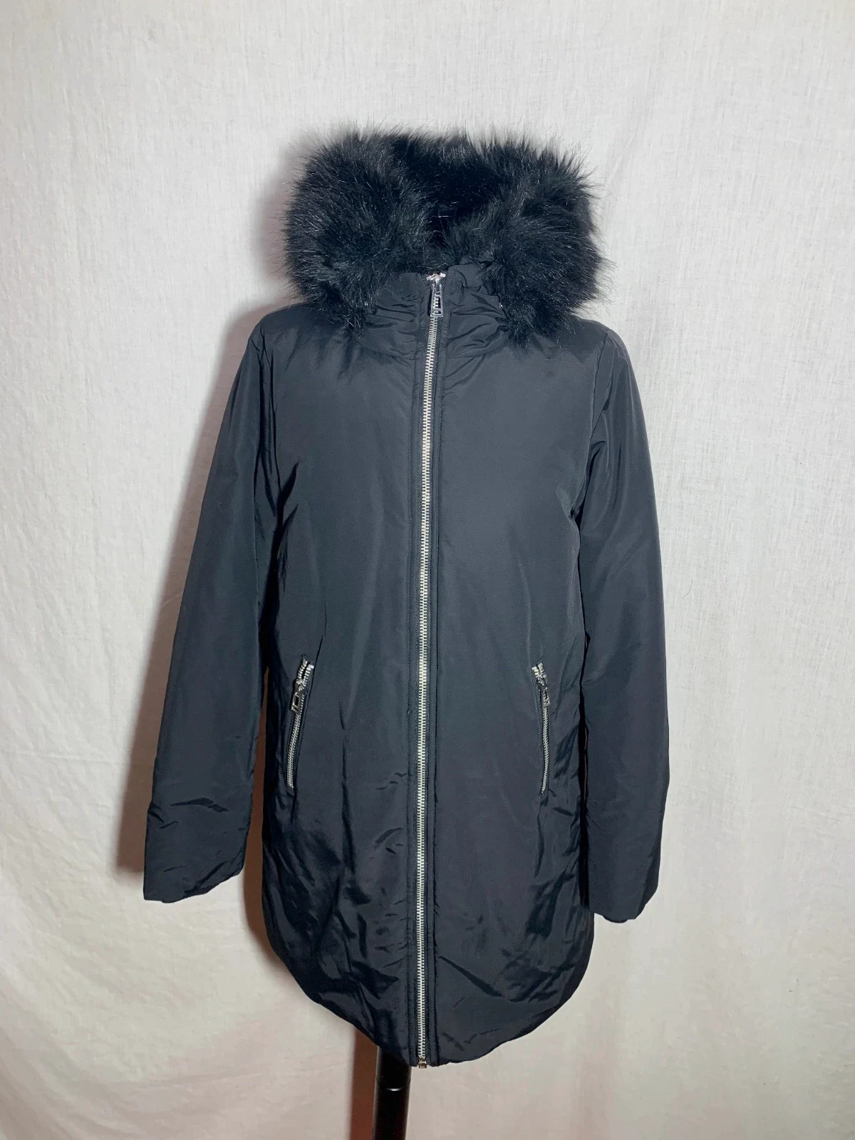 Abrigo Negro con Capucha | Black Coat with Hood | Stradivarius – Stradivarius – taille M / 38 / 10