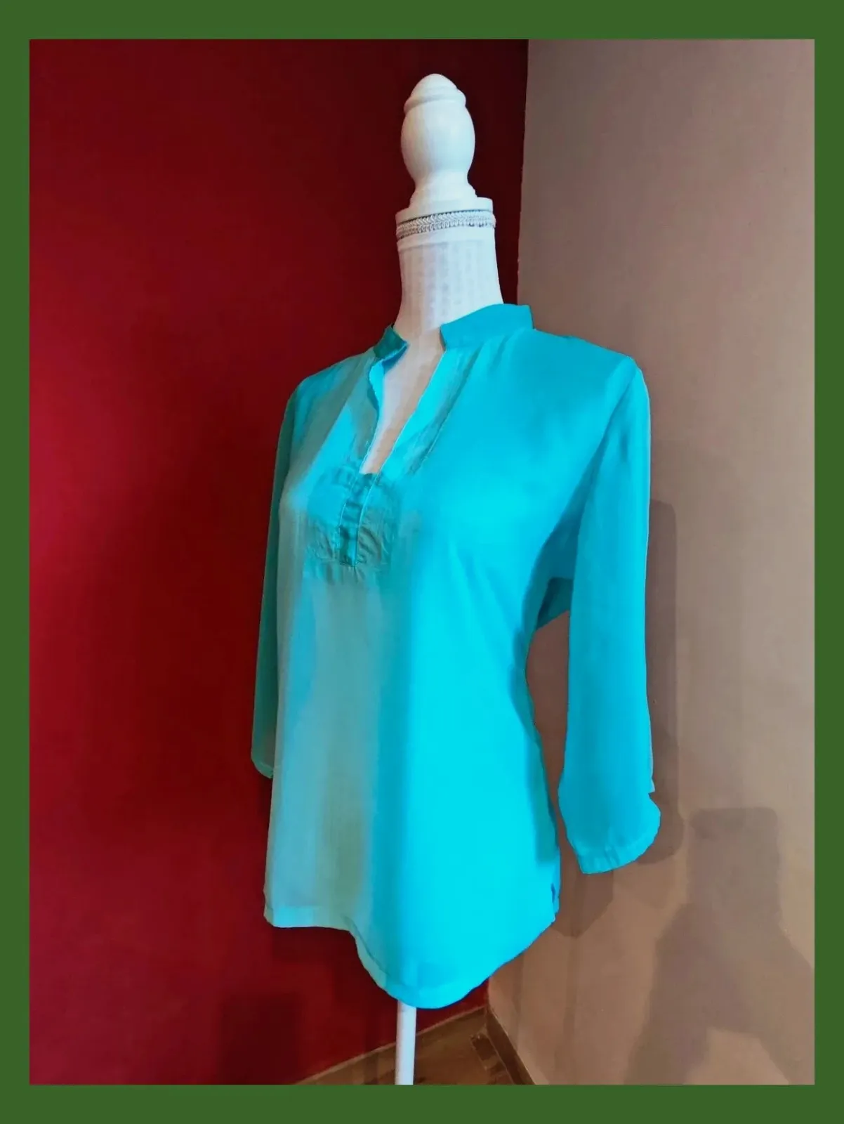 🌺Blusa de gasa azul semitransparente efecto degradado – Mysaki Yuki – taille XL / 42 / 14 3