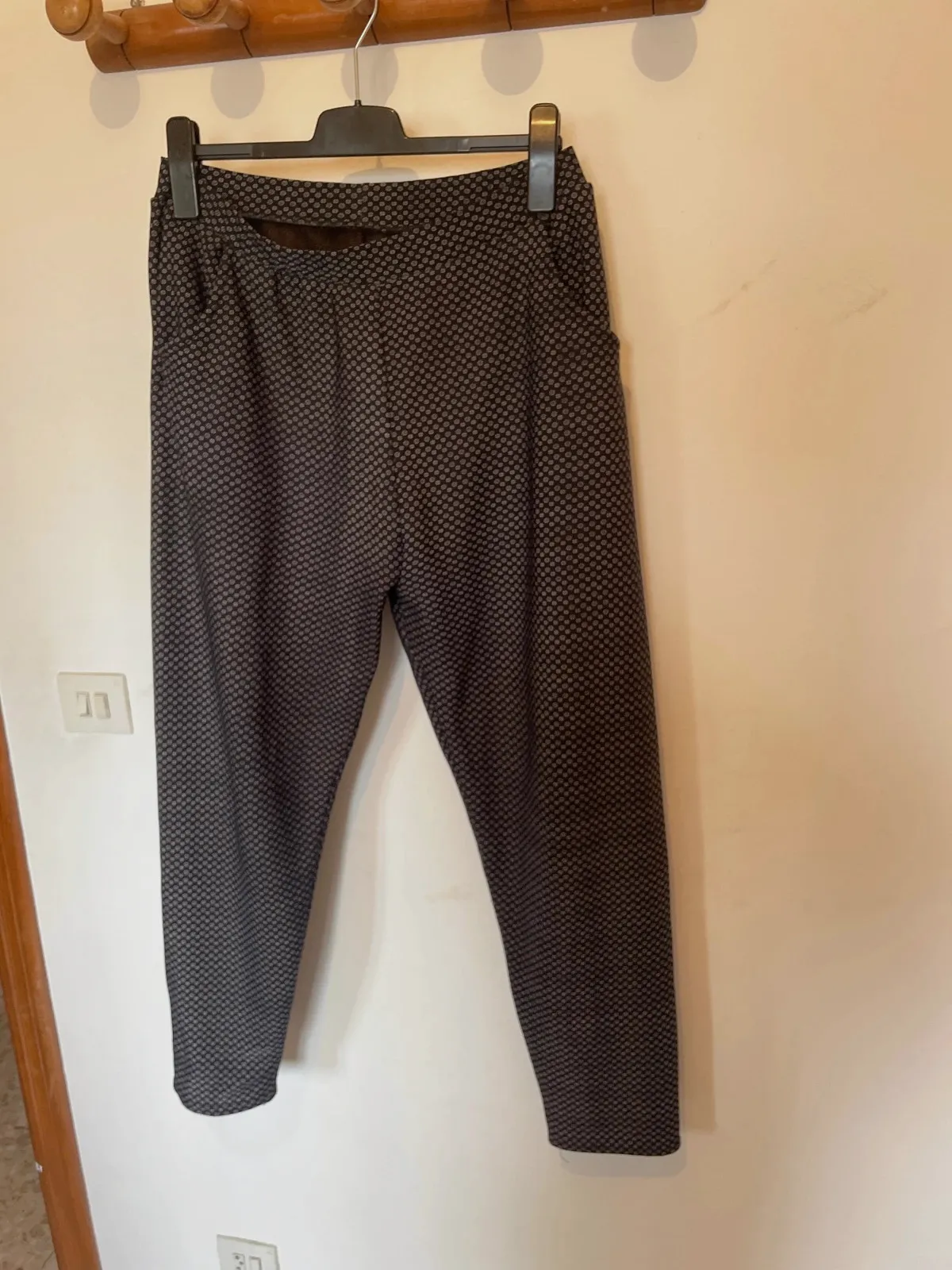 Pantalones elásticos micro-estampado - Talla L (40/42) - Corte Chino – Chino – taille L / 40 / 12 5