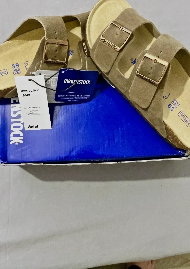 Sandales Birkenstock Arizona Kaki Suède Neuf Taille 39 Authentique