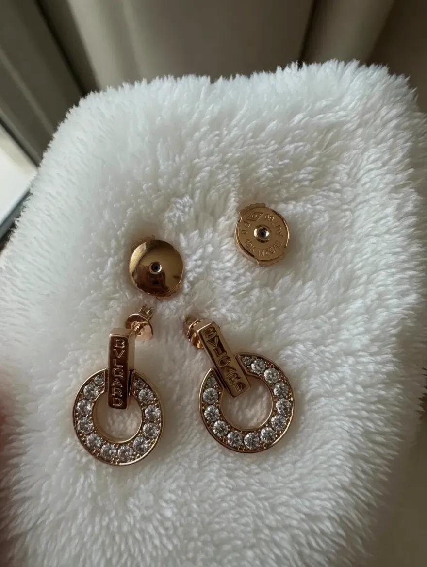 Boucles d'oreilles Bvlgard dorées cristaux – Bvlgard – doré – taille Taille unique 4