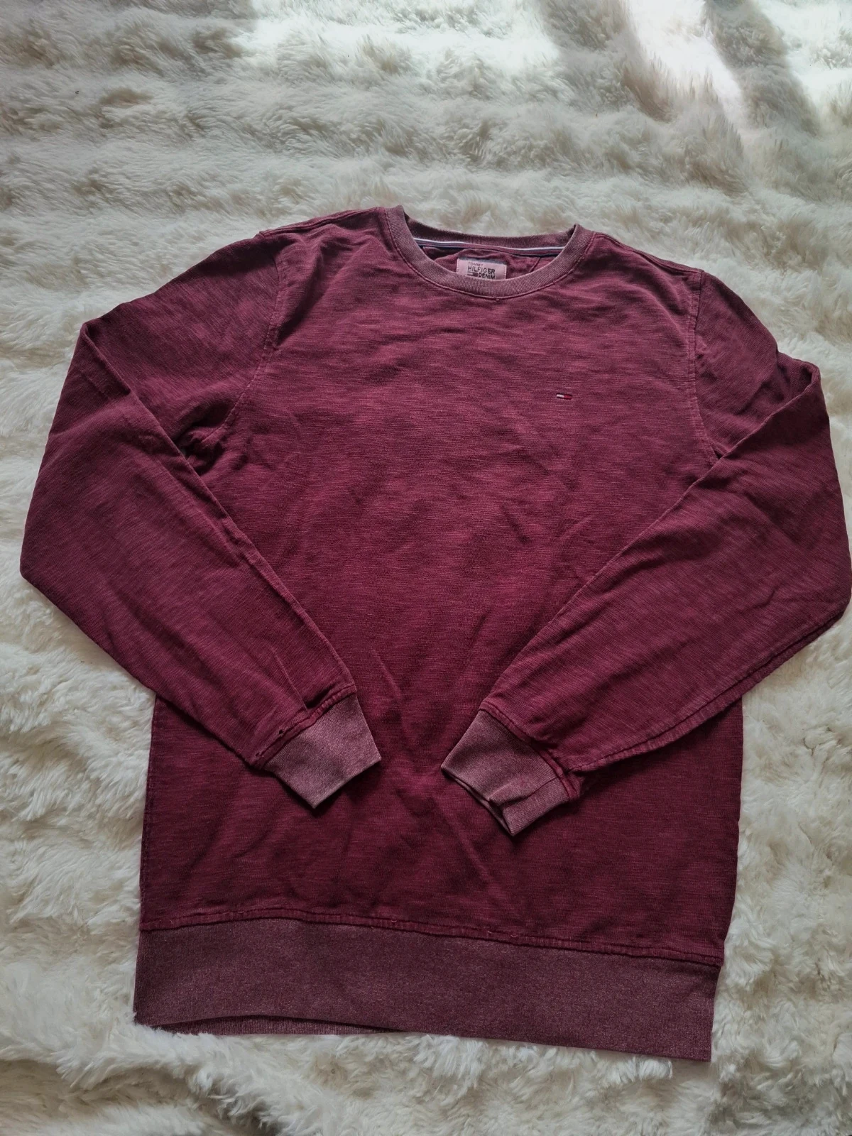 Pull / Pull-over Effet Délavé Tommy Hilfiger Denim Bordeaux T.M / M