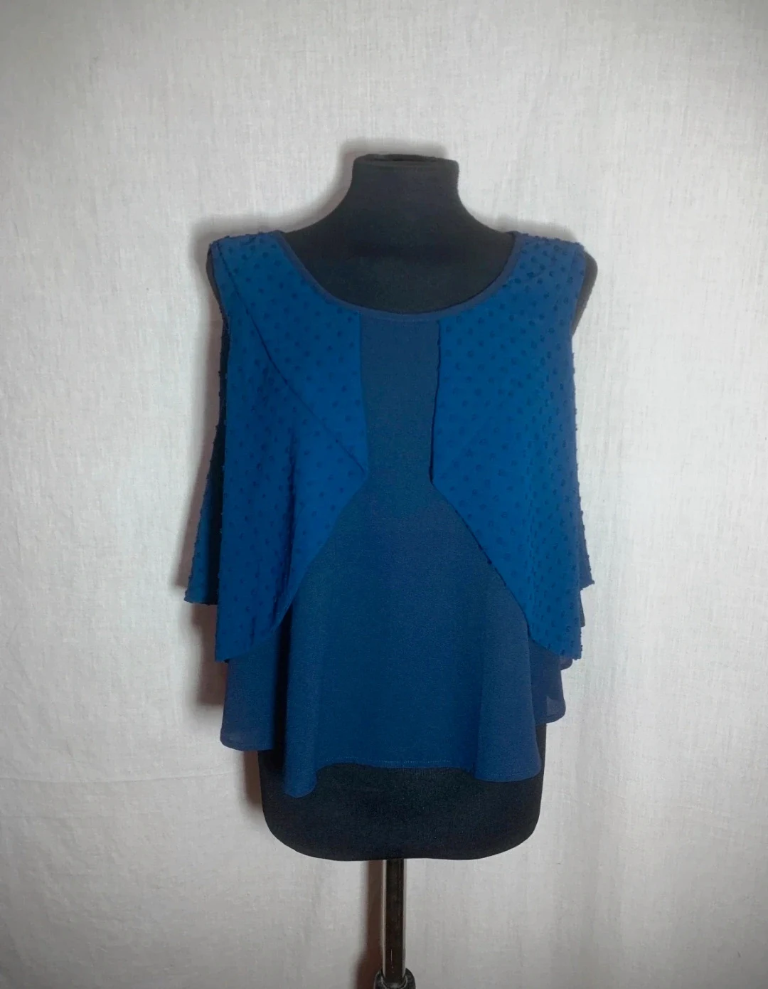 Blusa formal sin mangas Azul Marino | Navy Blue Sleeveless Formal Blouse