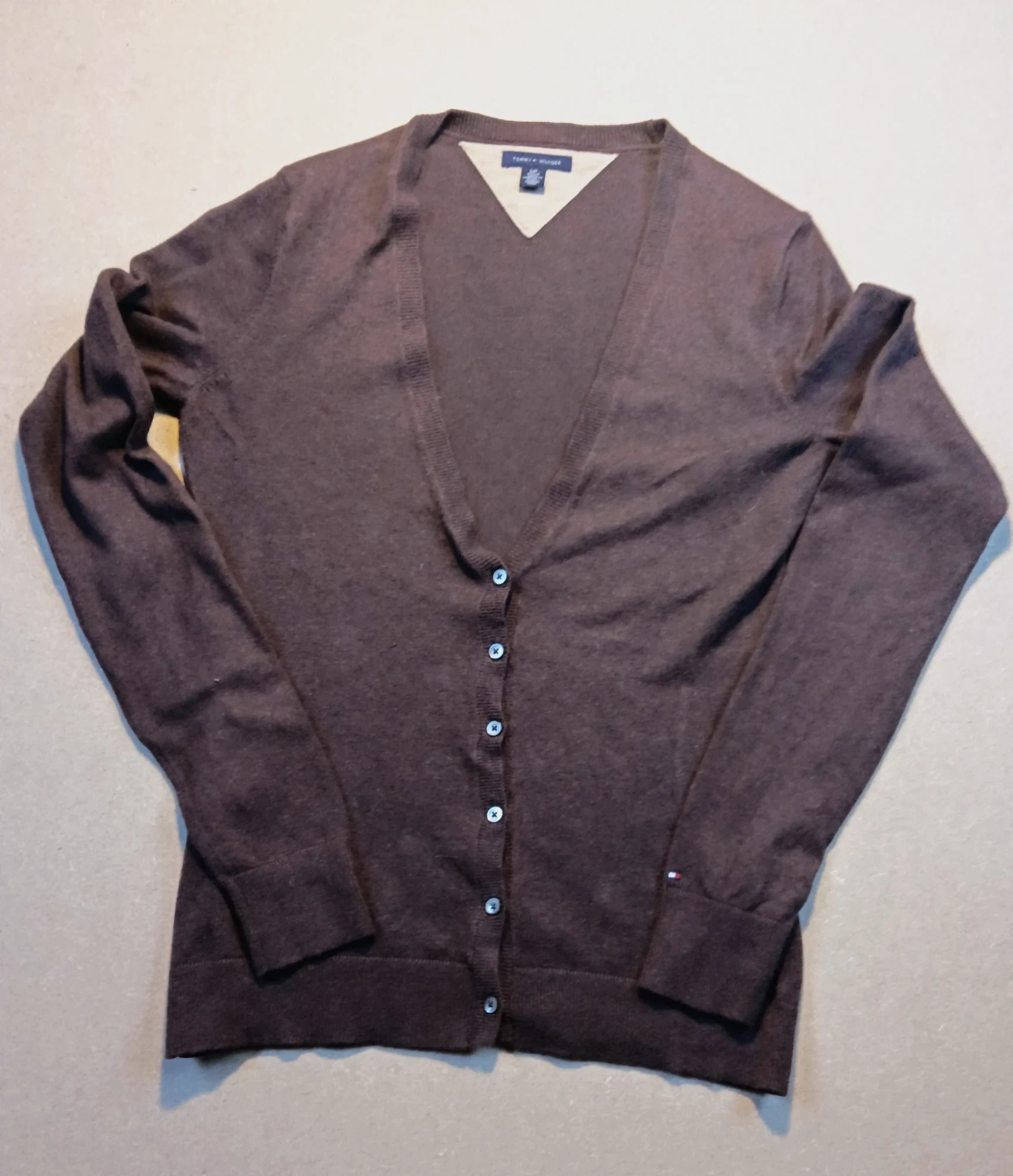 Gilet cardigan Tommy Hilfiger marron en maille