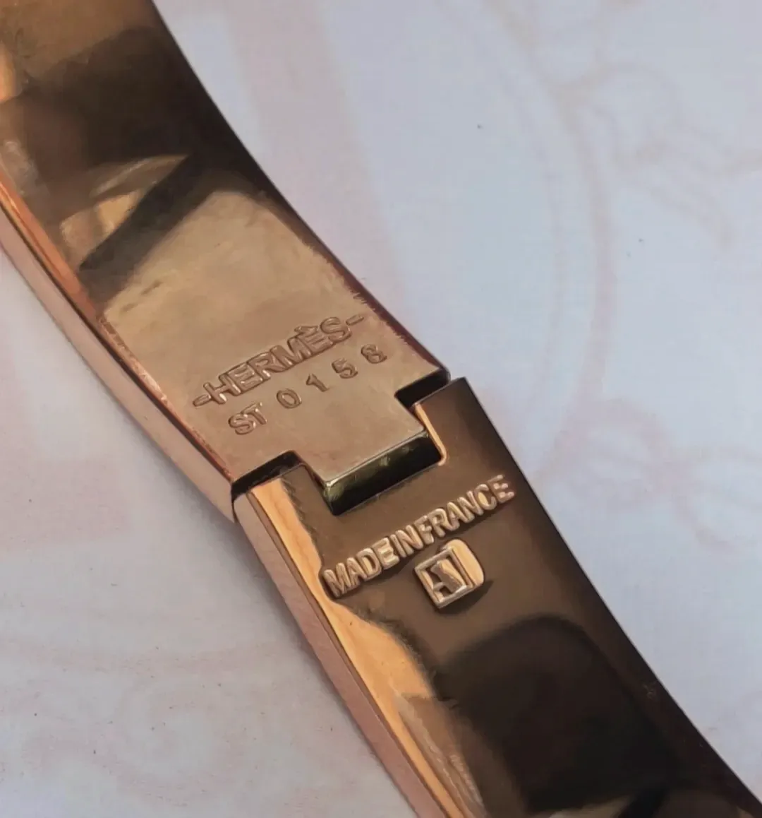 Bracelet Hermès Clic H - Or rose GM – Hermès – rose poudré – taille Taille unique 4