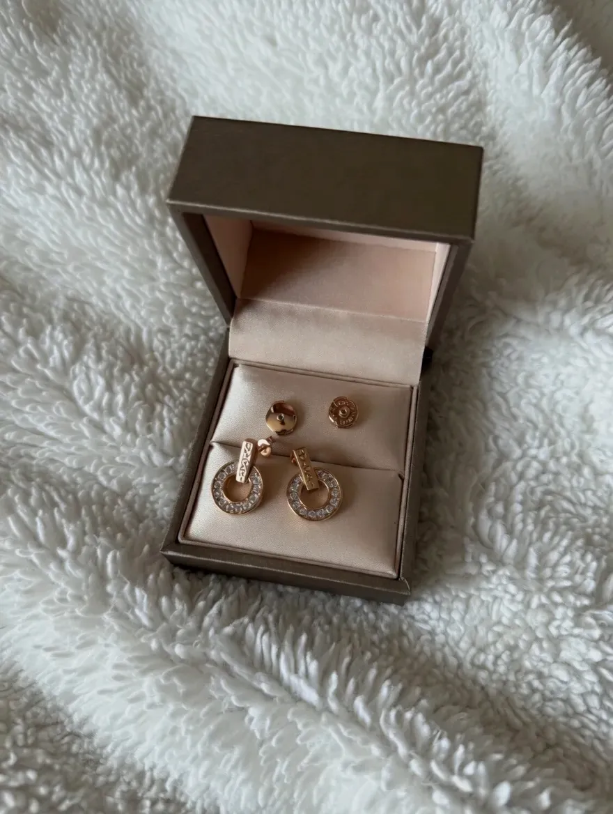 Boucles d'oreilles Bvlgard dorées cristaux – Bvlgard – doré – taille Taille unique 5