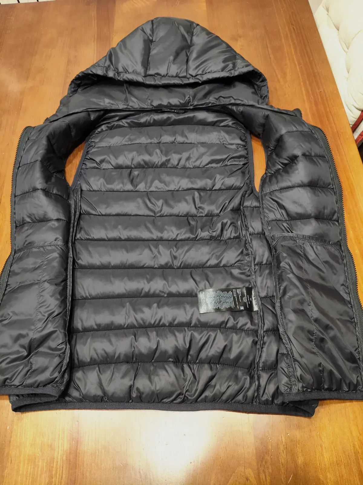 Women's black sleeveless vest Size S with hood and pockets  – only – taille S 4