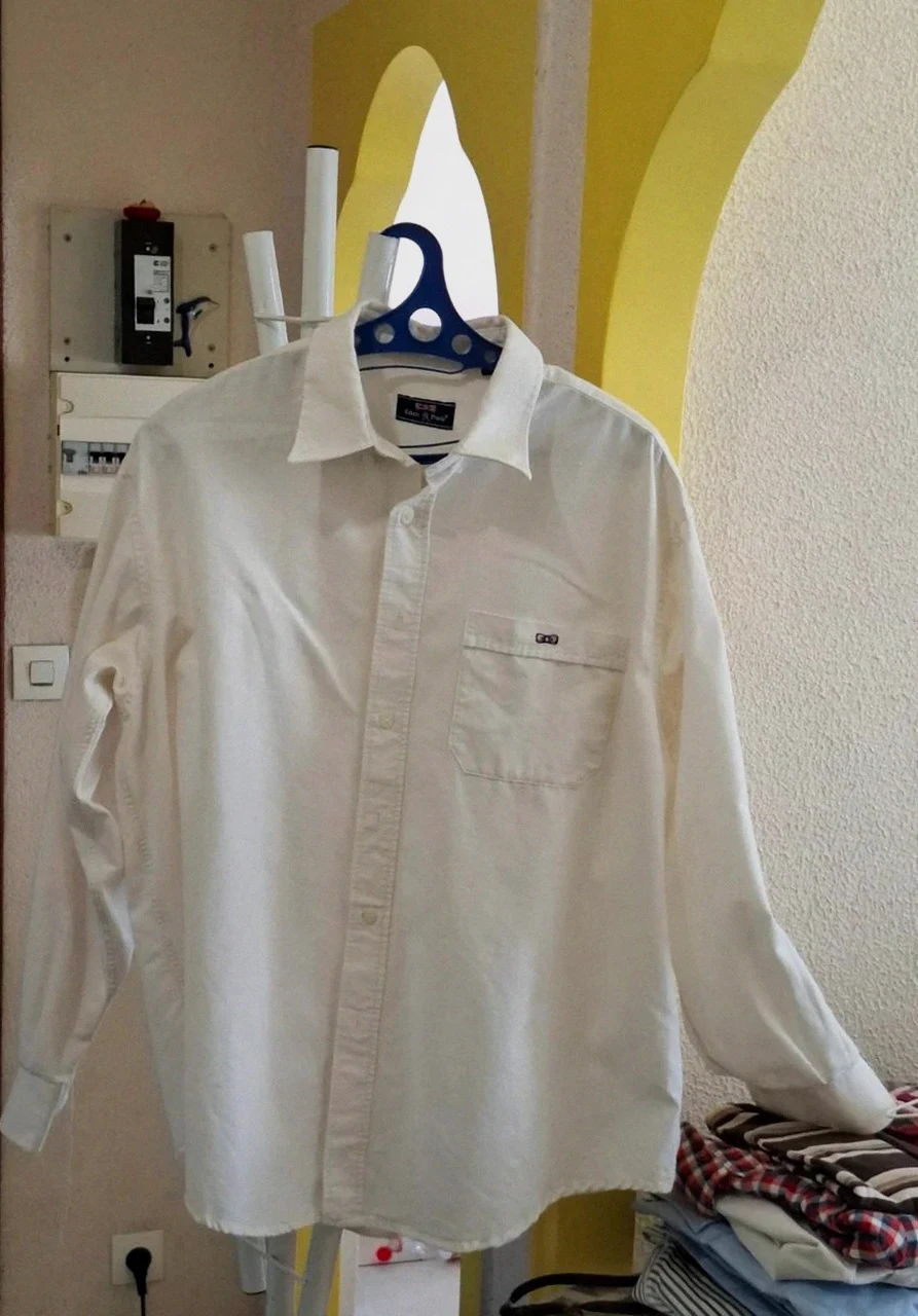 Surchemise / Chemise Vintage Eden Park - Blanc - Épais Coton - Manches longues - Taille XL