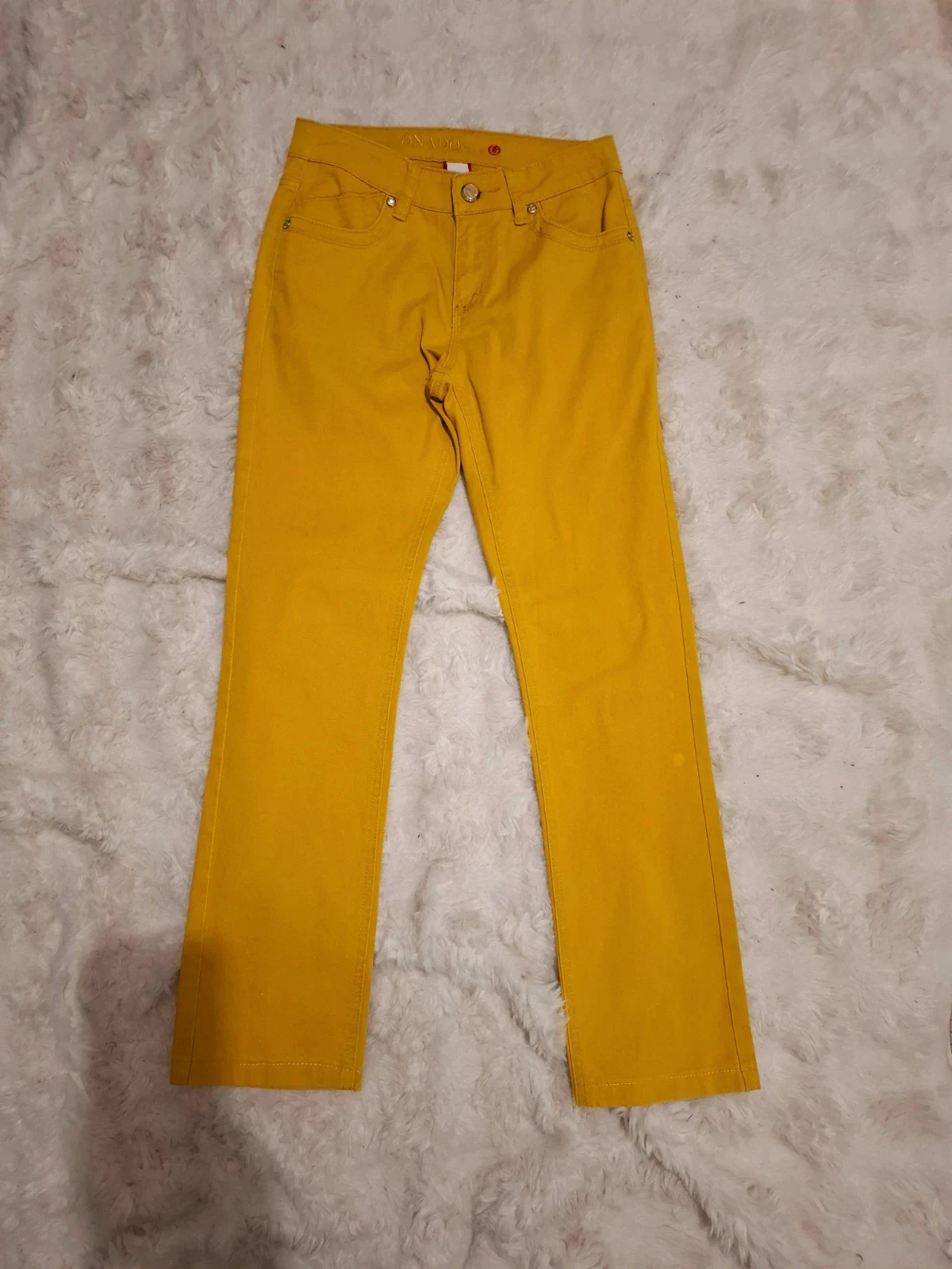 Jean / Pantalon slim Onado - Jaune moutarde - Style casual - Taille S / 36 – Onado – taille S / 36 / 8