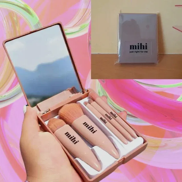 Kit de brochas Mihi con estuche espejo – Mihi – rosa 2