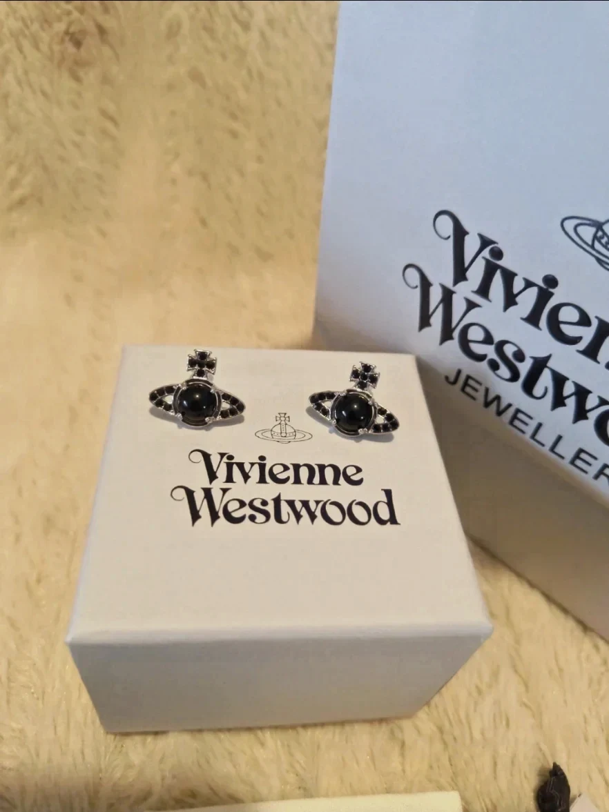 Boucles d'oreilles Vivienne Westwood Orb noires – Vivienne Westwood – noir – taille Taille unique